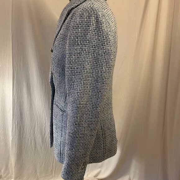 Classy Marks & Spencer Blue Mix Tweed Style Jacket Blazer  (Size 12) - Picture 4 of 13
